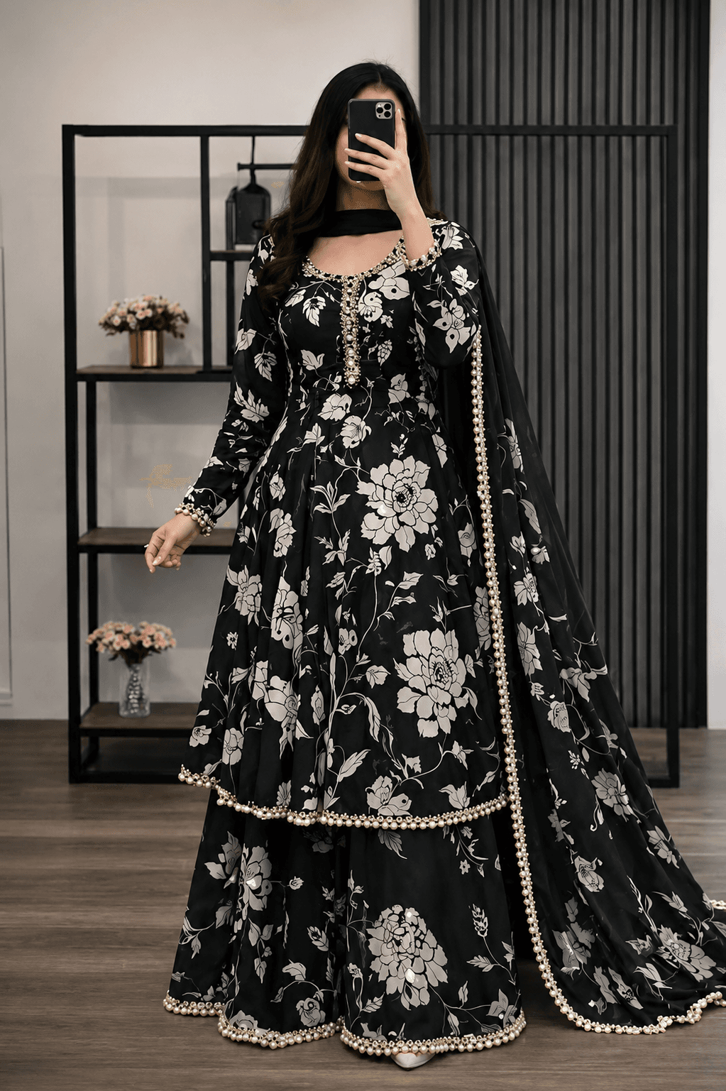Golap Gown Three Piece Black