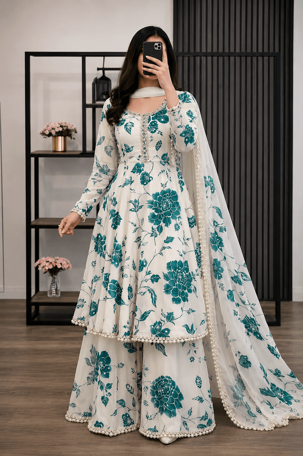Golap Gown Three Piece White
